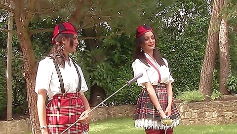 Slutty brunette slut gets anal fucked by two